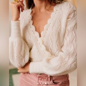 Sezane Nathalia crochet wool/mohair sweater reversible